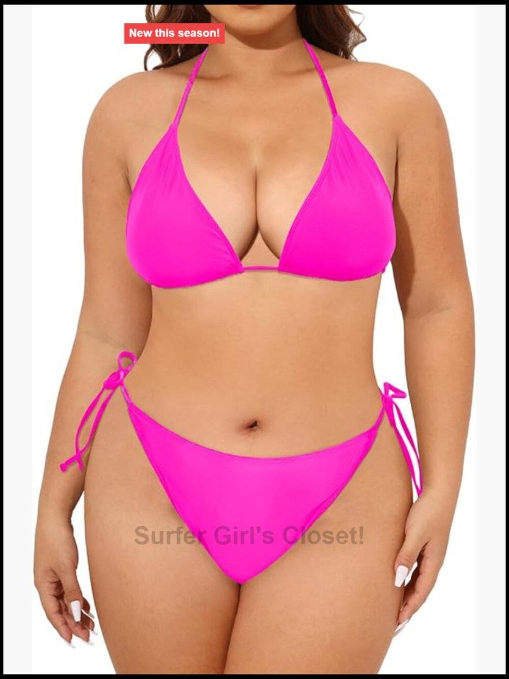 Plus Size Bikini Set Halter String Triangle Two Piece Swimwear